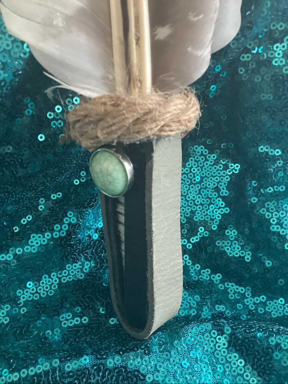 Man Energy Feather Leather Smudger w/Peacock,Turkey and others 16